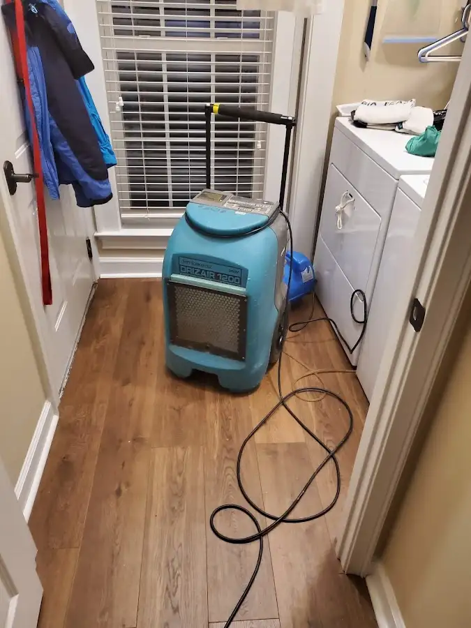 Commercial dehumidifier deployed for Flood Damage Cleanup in Kirby