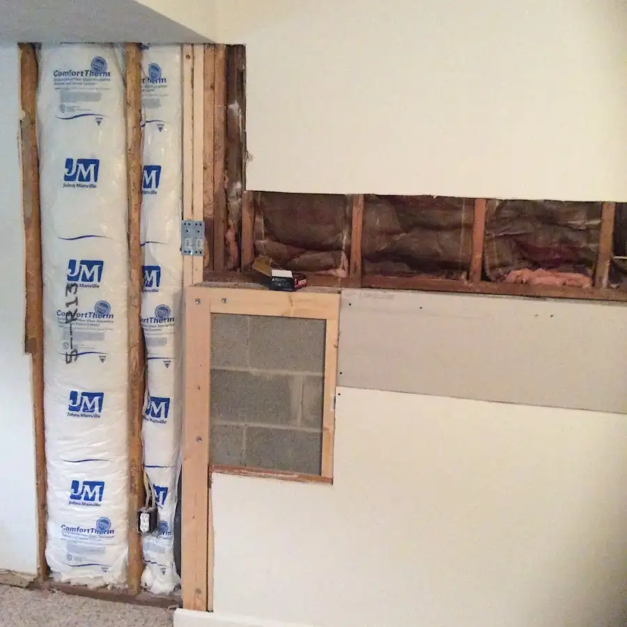 Wall insulation replacement during Structural Drying in Kirby